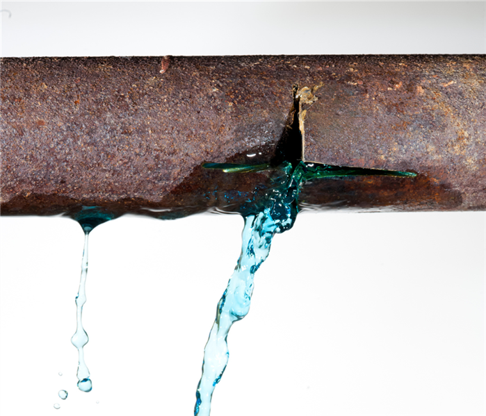 broken pipe with water coming out