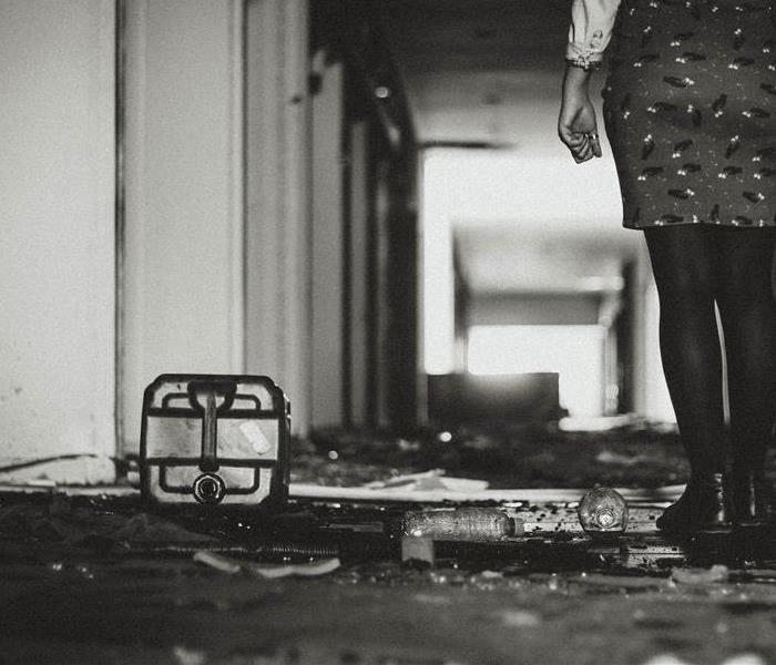 dirty floor woman walking on